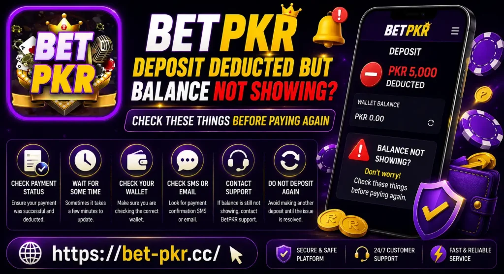 BetPKR Deposit Deducted but Balance Not Showing