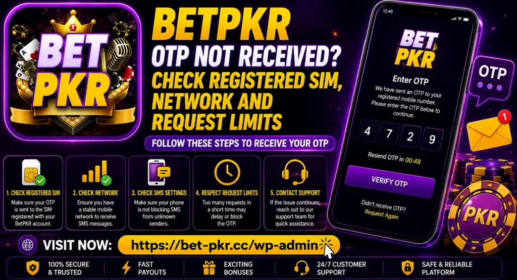 BetPKR OTP Not Received