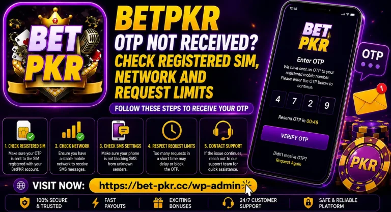 BetPKR OTP Not Received